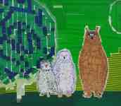 Petr Kožíšek: The Owls and Cages, color sticky tapes